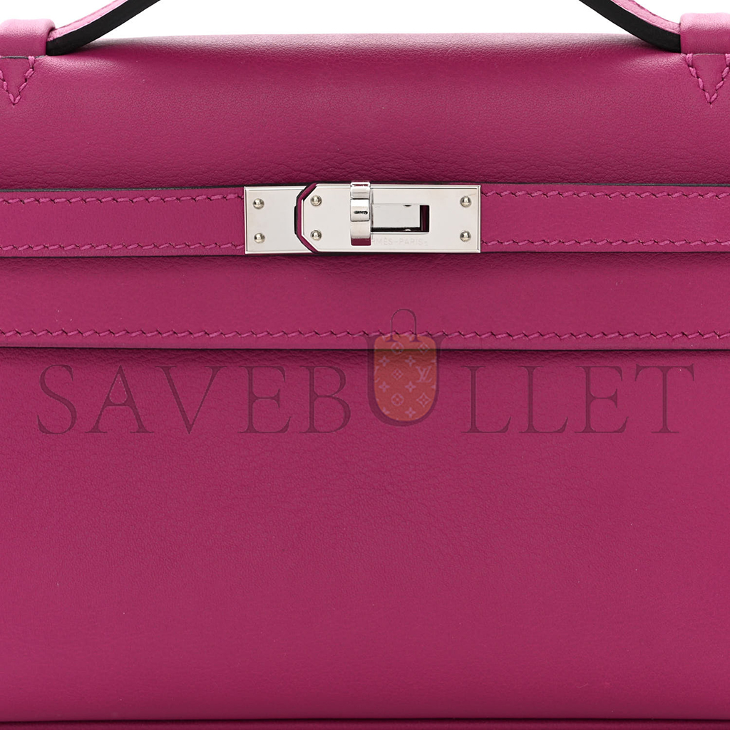 HERMÈS MASTER SWIFT KELLY POCHETTE CLUTCH ROSE POURPRE (22*14*7cm) 